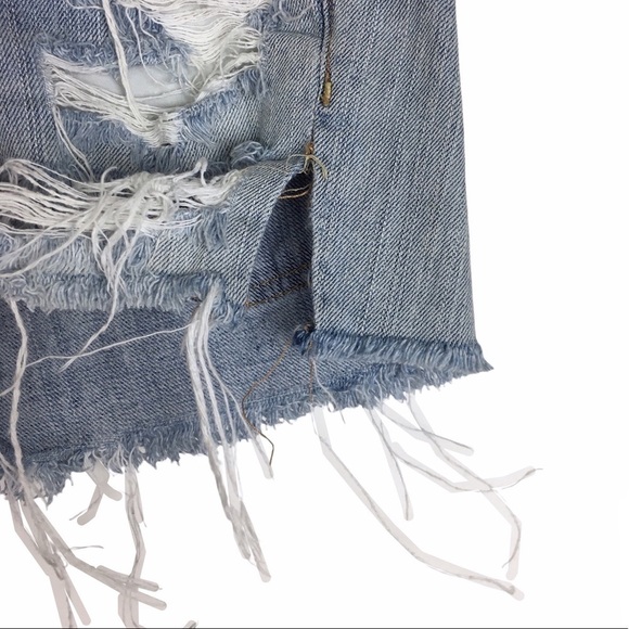 AMERICAN EAGLE Jean Shorts Cut Offs Distressed Denim 100% Cotton Festival Size 4 - Picture 9 of 12